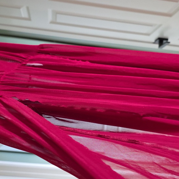 Elegant Red Women's Nighty - Picture 2 of 2